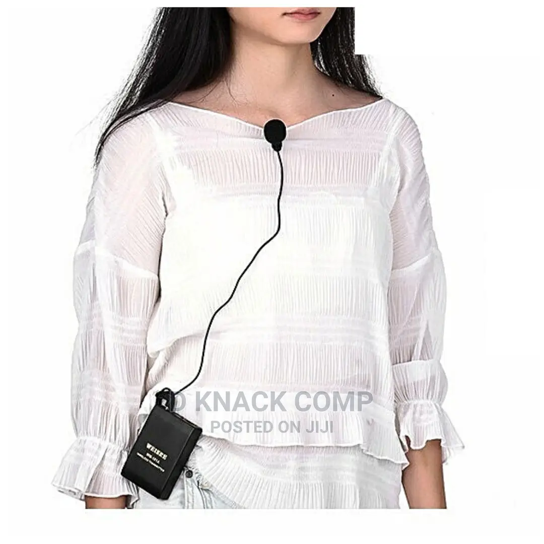 Lavalier Lapel Collar Clip-on FM Wireless Microphone