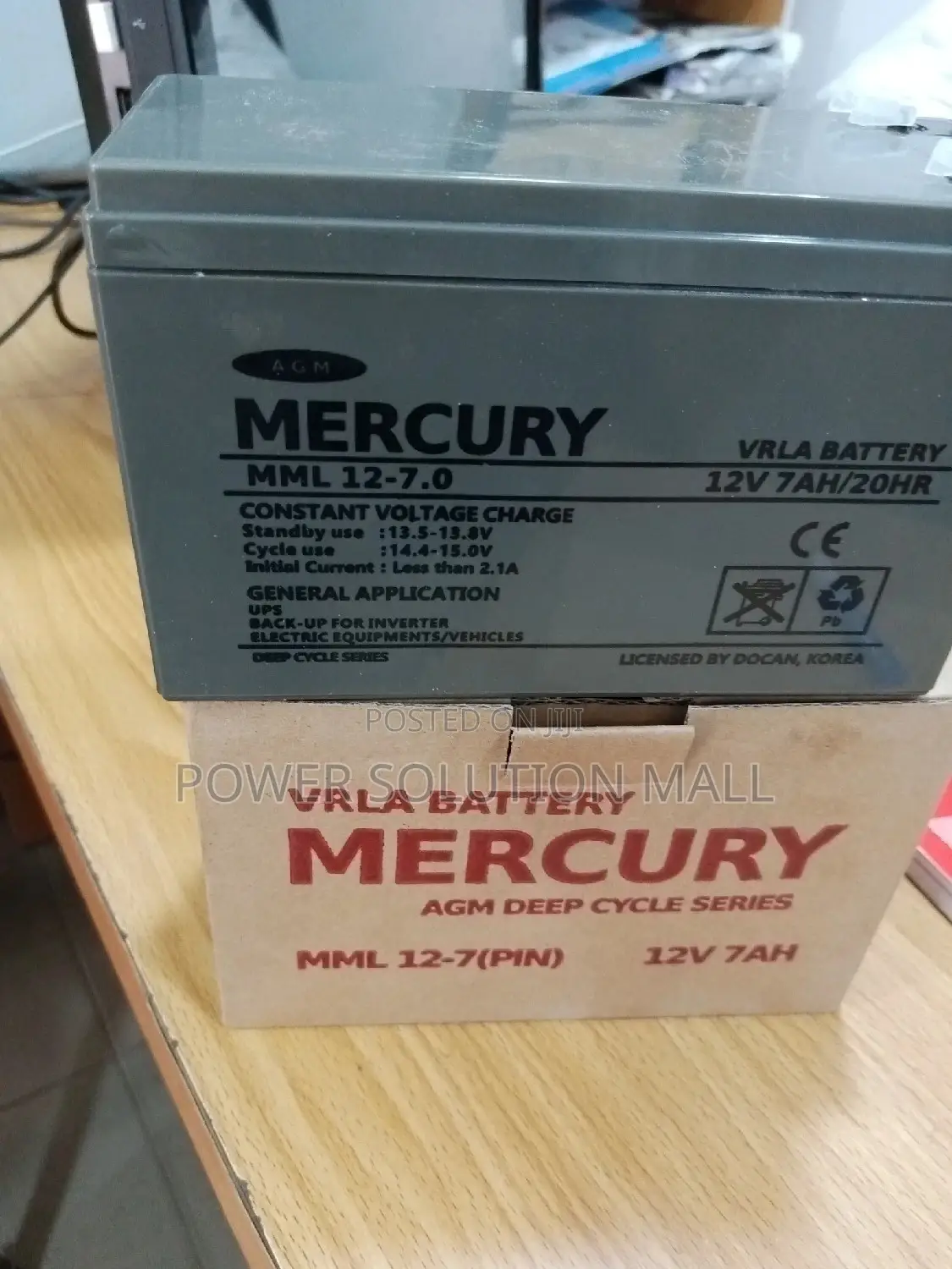 12v 7ah Merury Battery