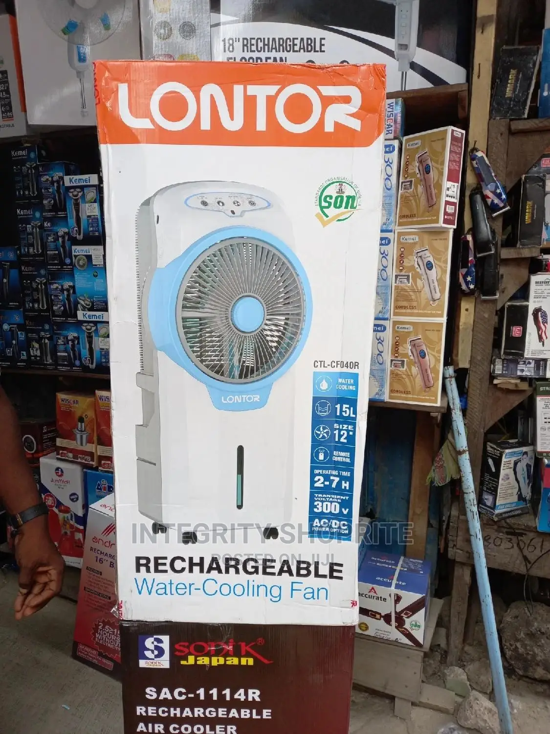 Lontor Rechargeable Air Cooler (Water Fan) With Remote Co