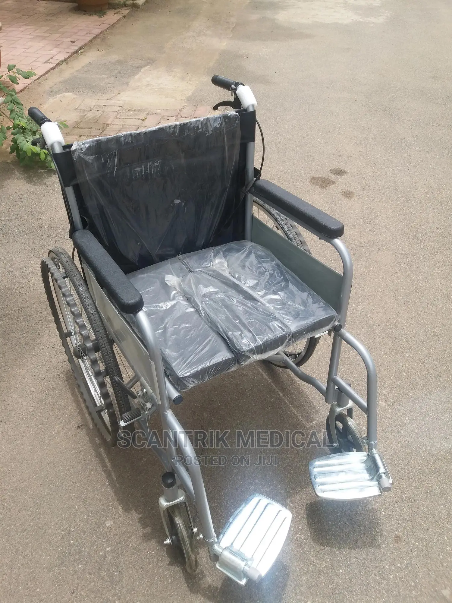 Wheel Chair Non-Folding With Safety Belts With Adjustable
