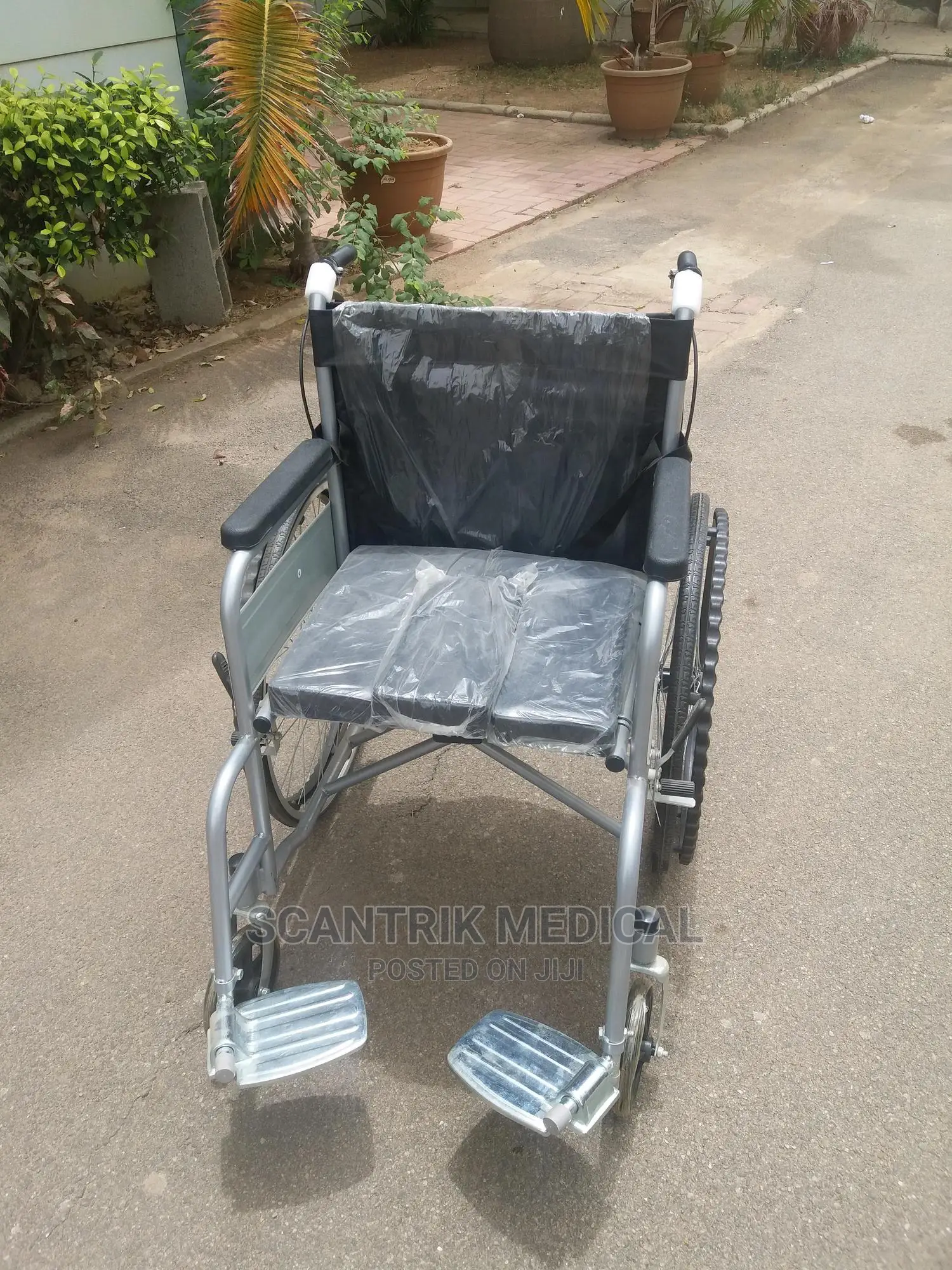 Black Manual Wheelchair- Non Foldable