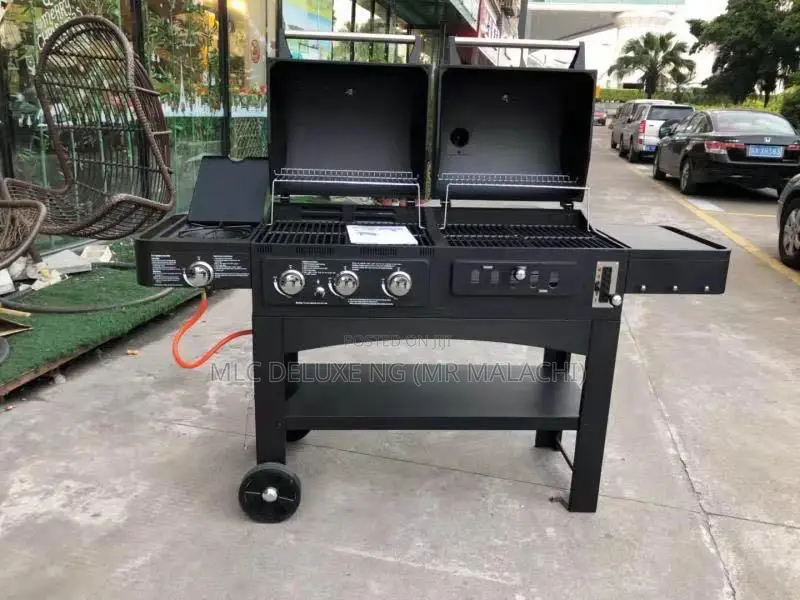 BBQ Grill With Combine GAS AND CHARCOAL(Side Cooker)Barbecue
