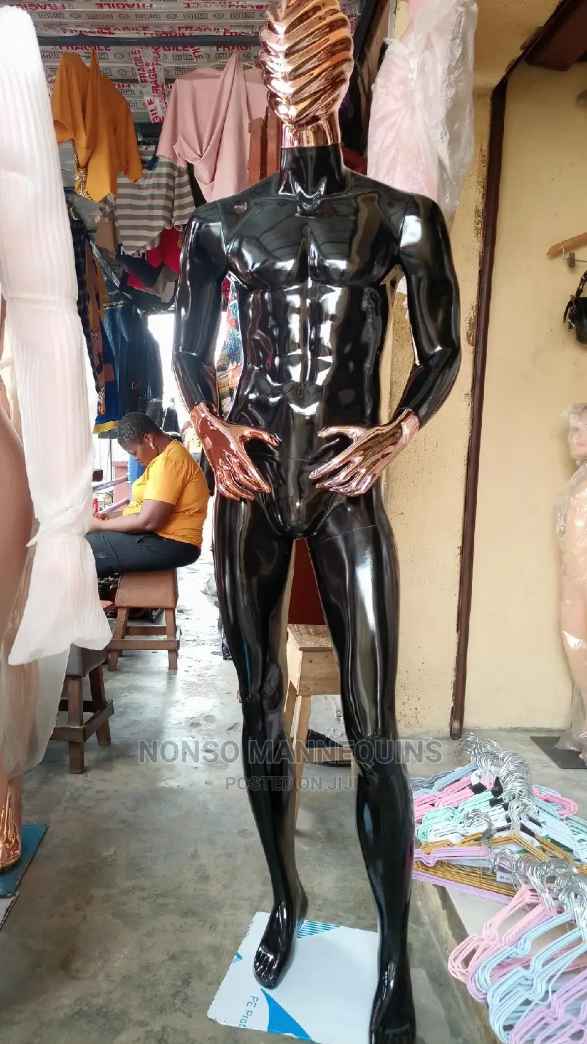 BRAND NEW Fibre Black Body Huge Male Mannequin