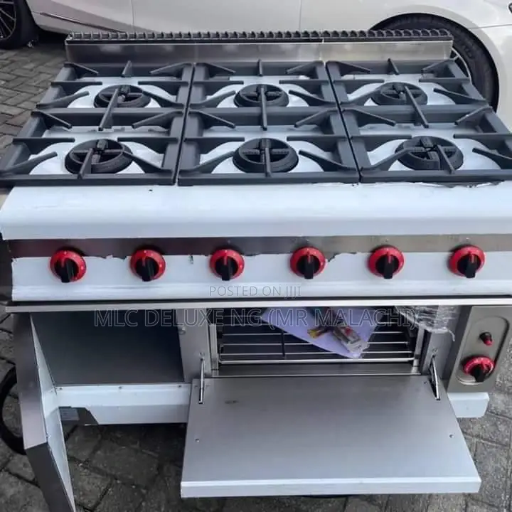 Western Professional 6 Burners Kitchen GAS Cooker With Oven