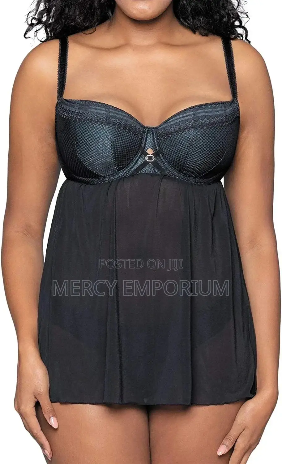 Starstruck Padded Balcony Babydoll Black/Silver