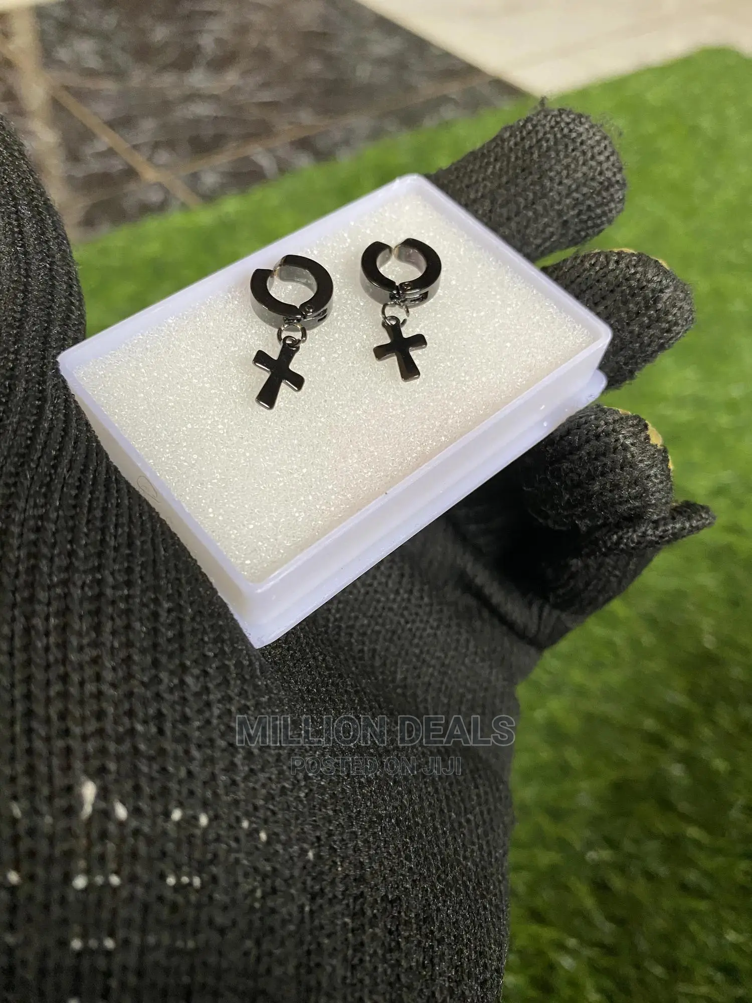 Cross Clip on Magnetic Men’S Punk Earrings
