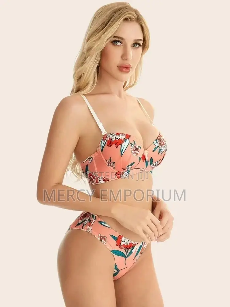 Floral Print Underwire Lingerie Set