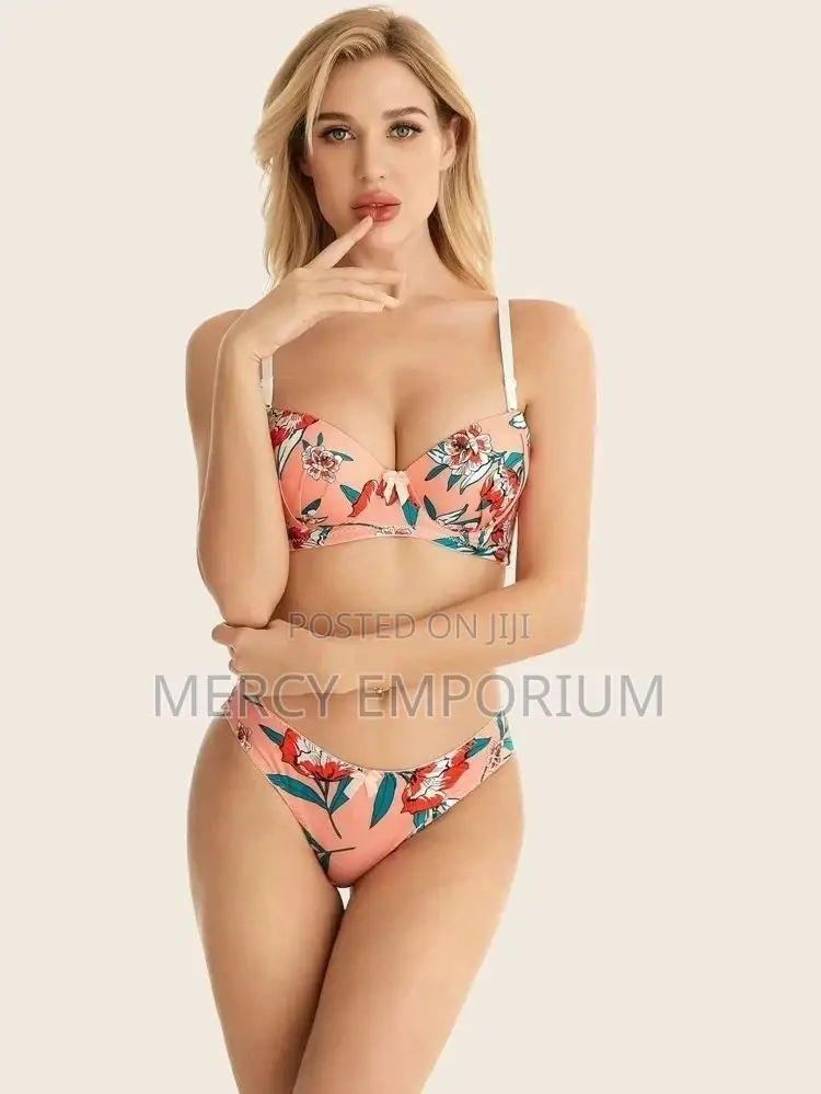 Floral Print Underwire Lingerie Set