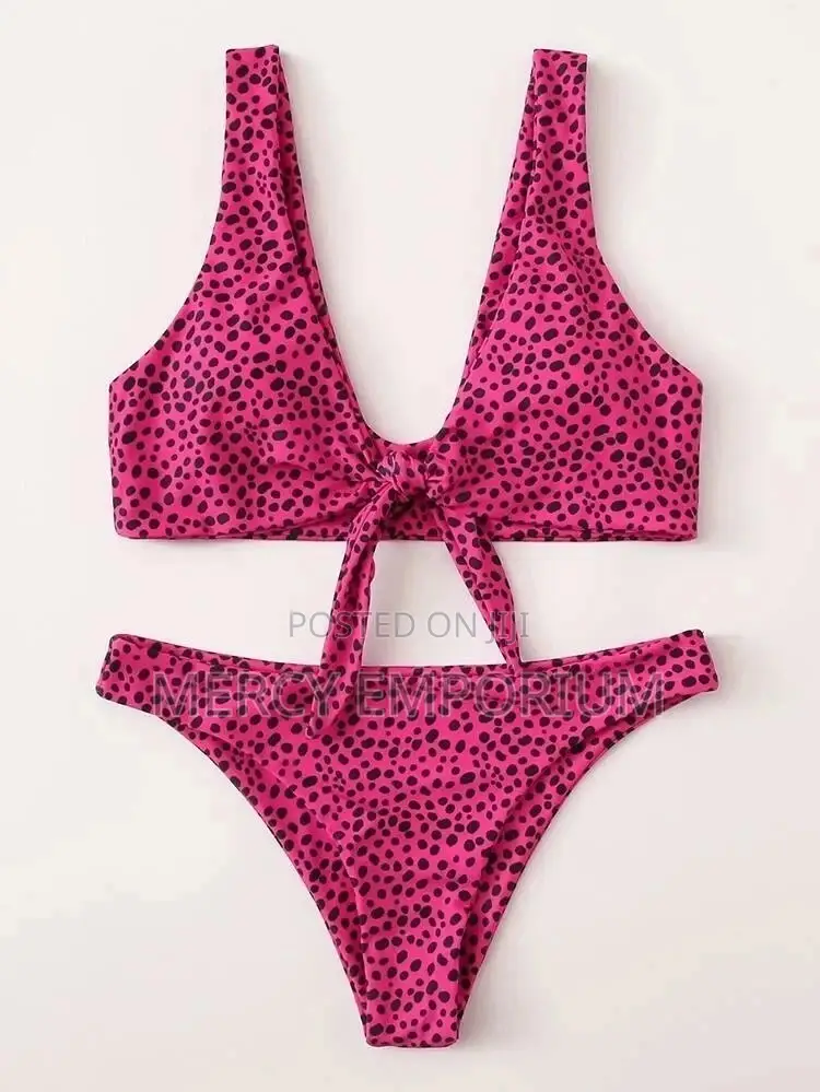 Dalmatian Knot Front Bikini Swimsuit