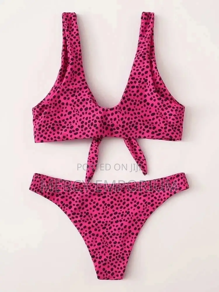 Dalmatian Knot Front Bikini Swimsuit