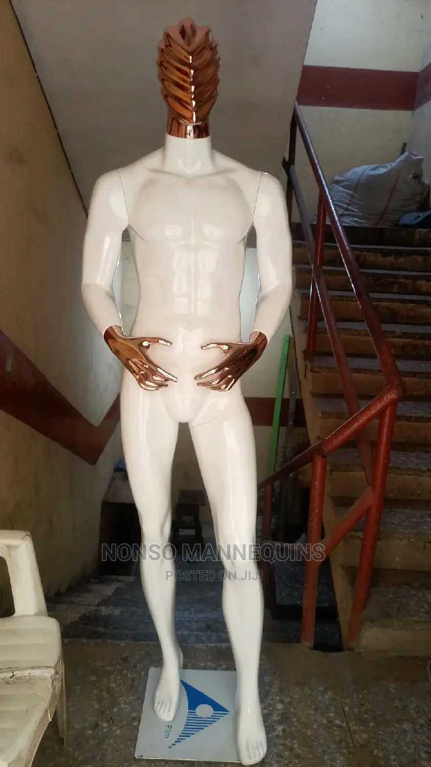 Rose Gold and White Body Male Fibre Mannequin