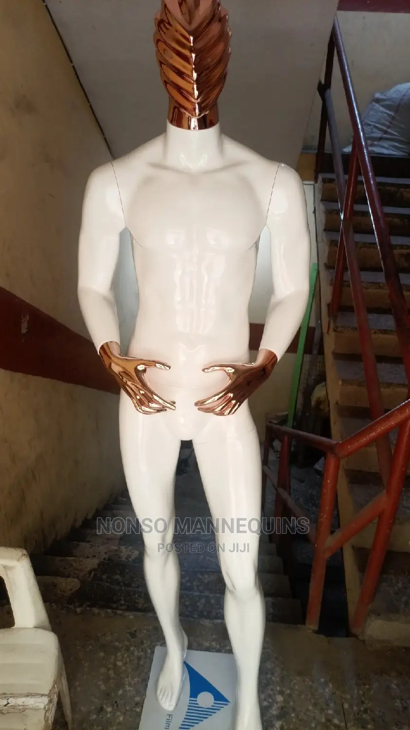 Rose Gold and White Body Male Fibre Mannequin