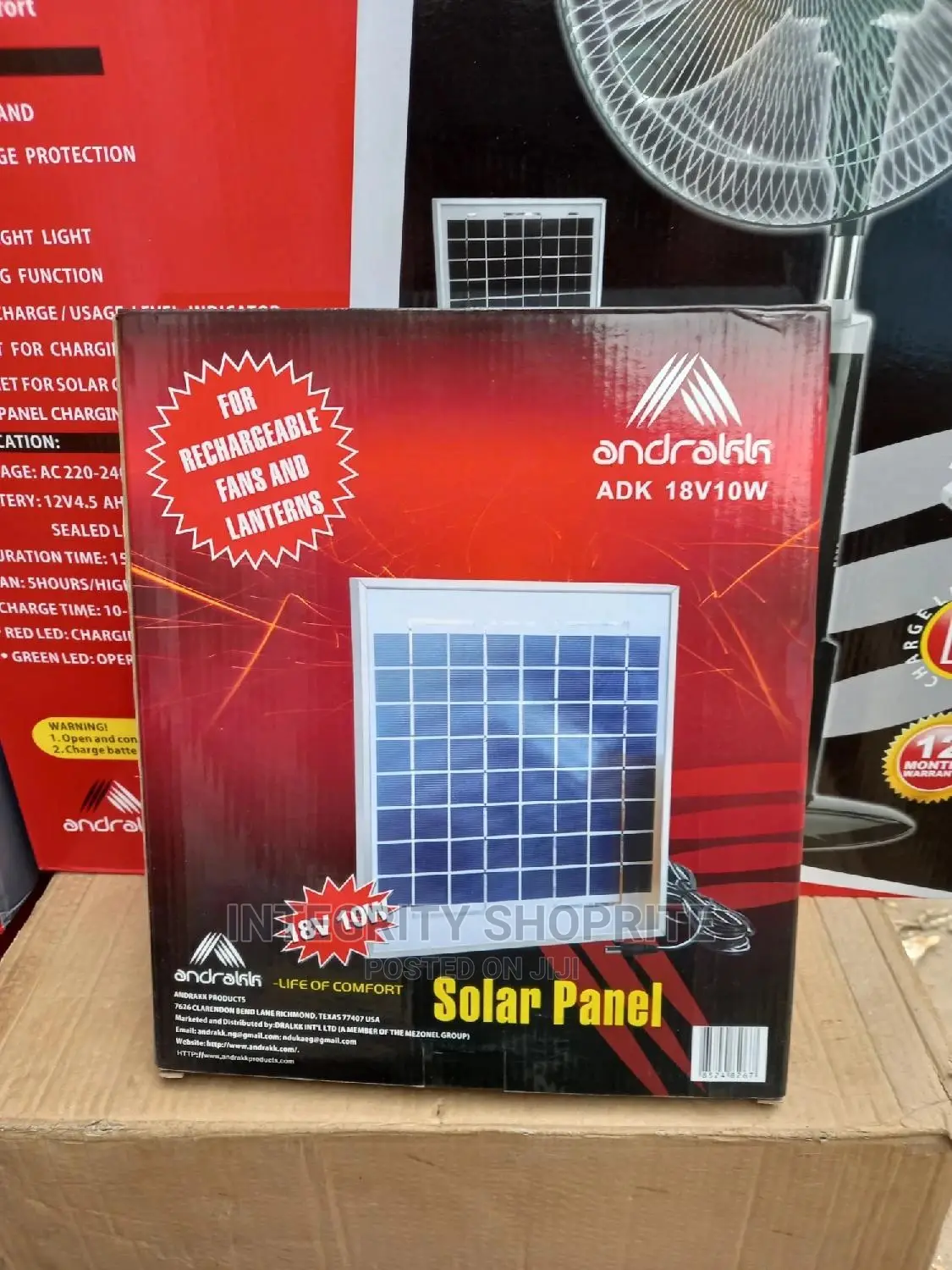 Andrakk 18volts/10watts Mini Solar Panel - ADK18V10W