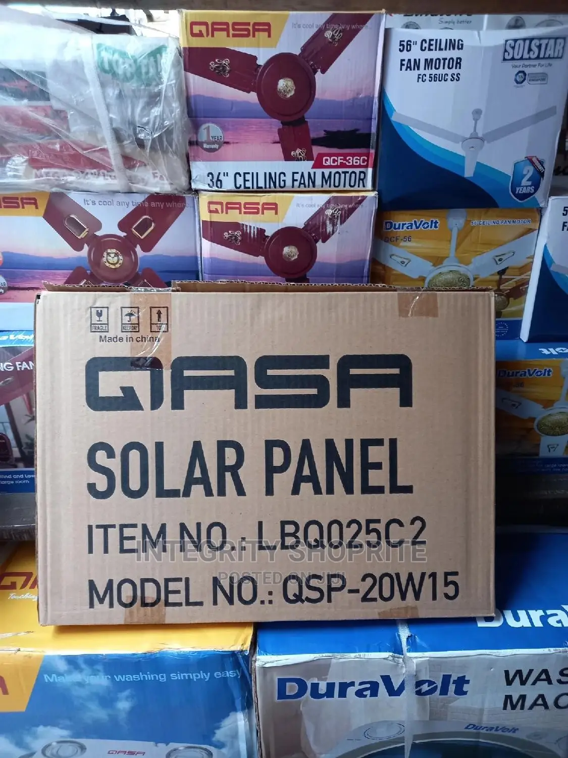 Qasa 20watts 12v/15v Mono Solar Panel (For Rechargeable Fans