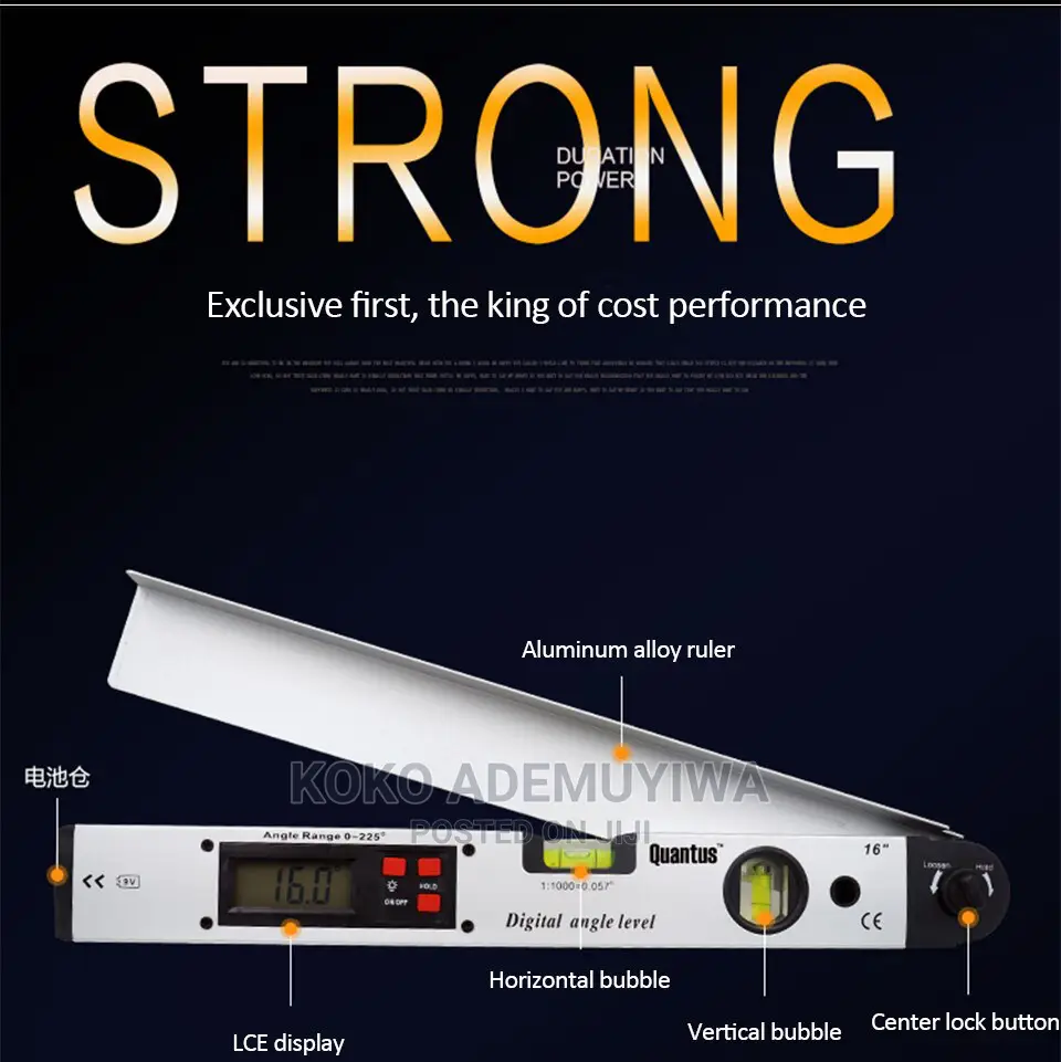 400mm Digital Angle Level Protractor Inclinometer Plum