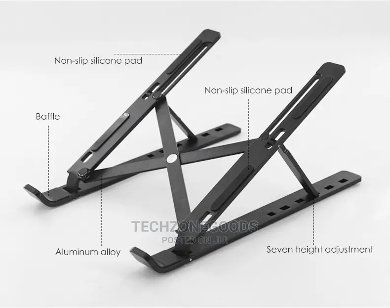 Black Aluminium Alloy Laptop Stand