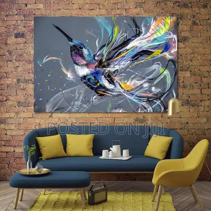 Abstract Hummingbird Canvas Art Painting Poster and Print