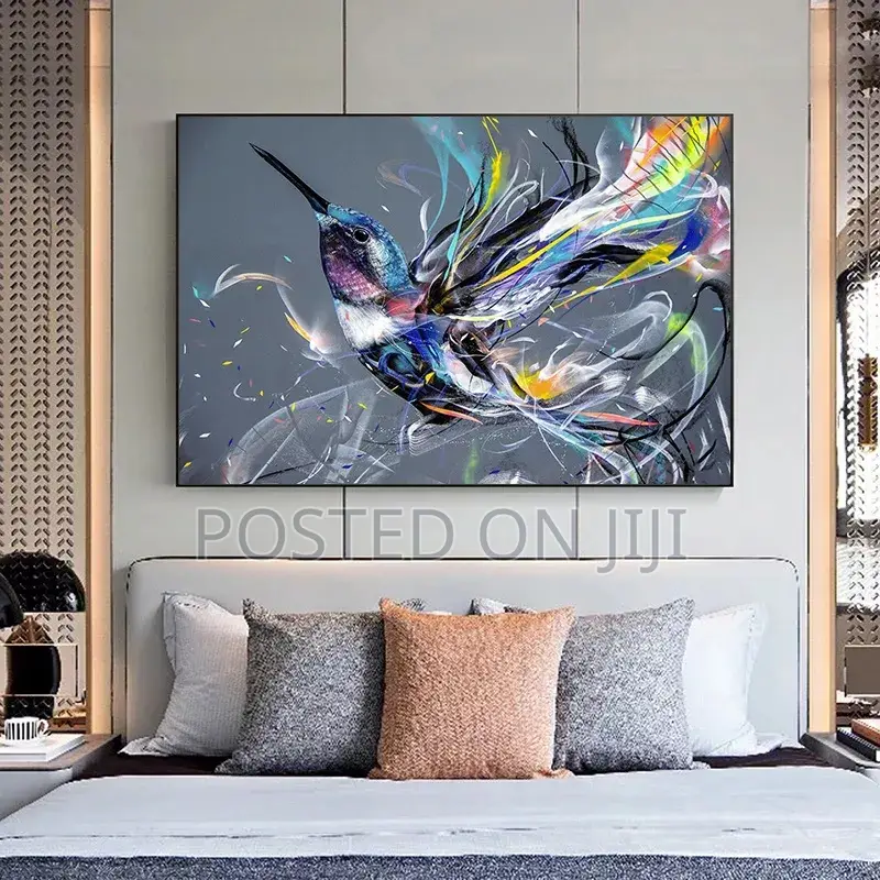 Abstract Hummingbird Canvas Art Painting Poster and Print