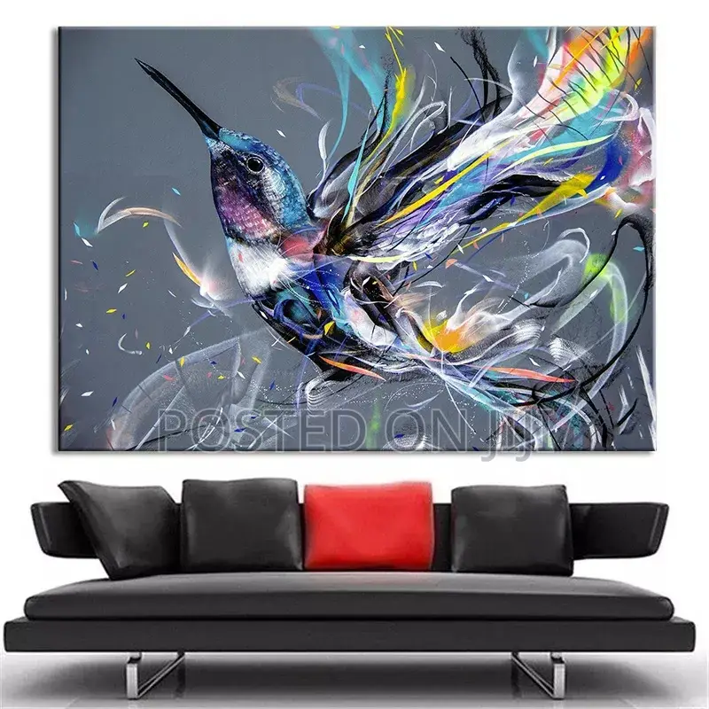 Abstract Hummingbird Canvas Art Painting Poster and Print