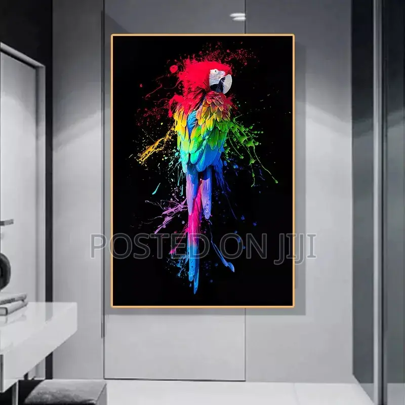 Beautiful Parot Bird Graffiti Art Canvas Painting Print