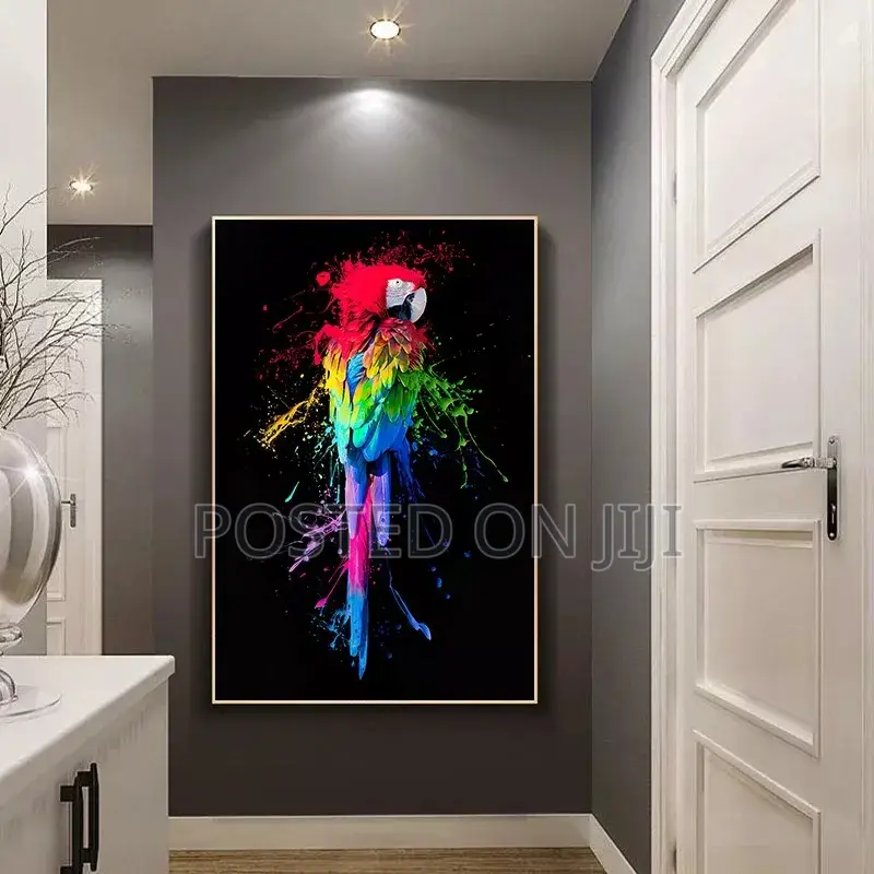 Beautiful Parot Bird Graffiti Art Canvas Painting Print