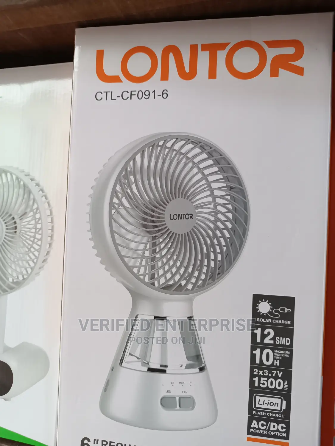 Rechargeable Fan With LED Light.