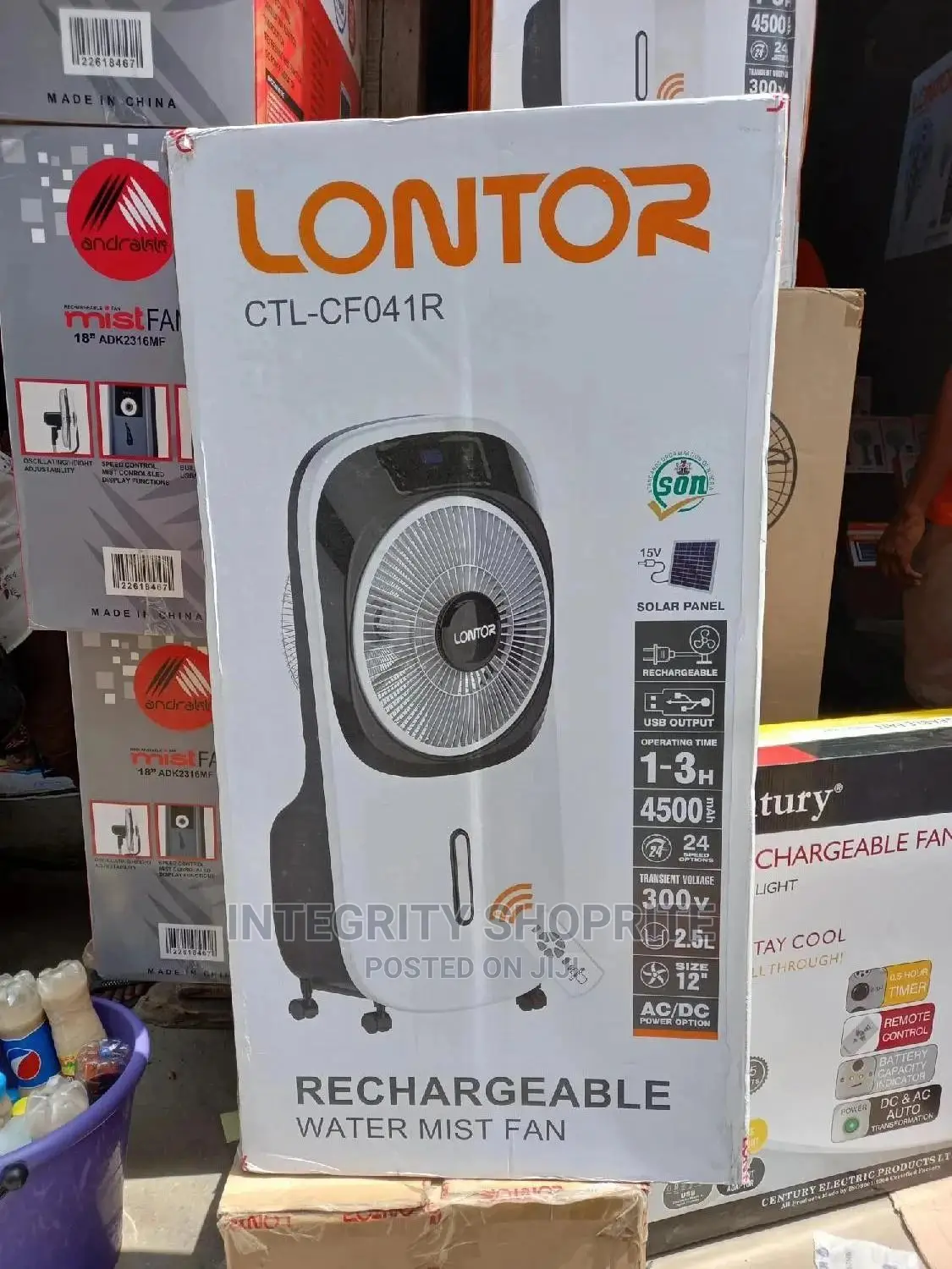 Lontor Rechargeable Mist Fan Air Cooler (Water Fan)