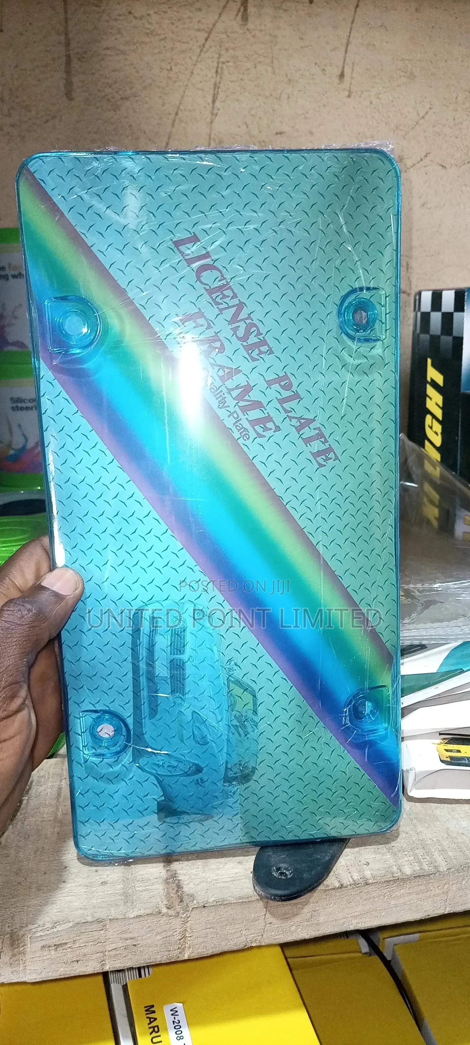 Blue License Plate Cover