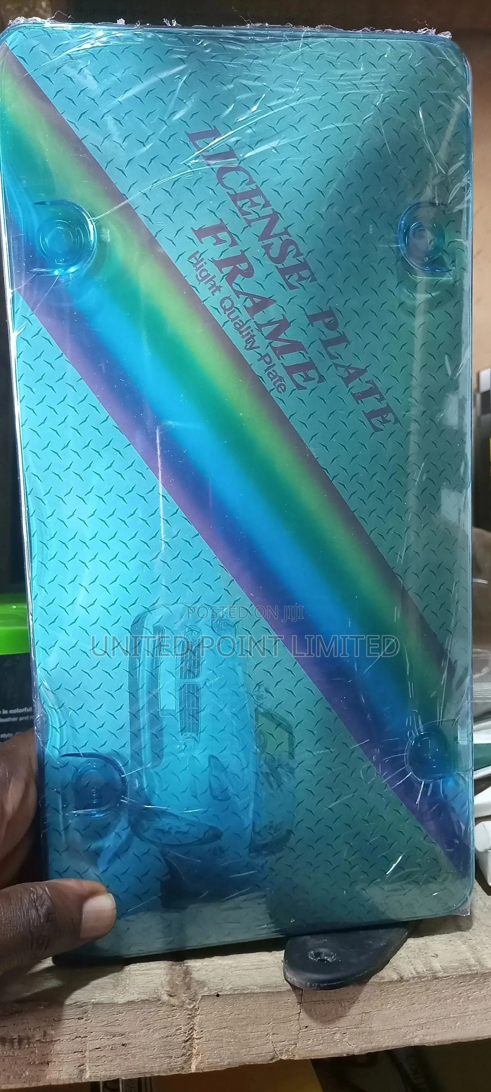 Blue License Plate Cover