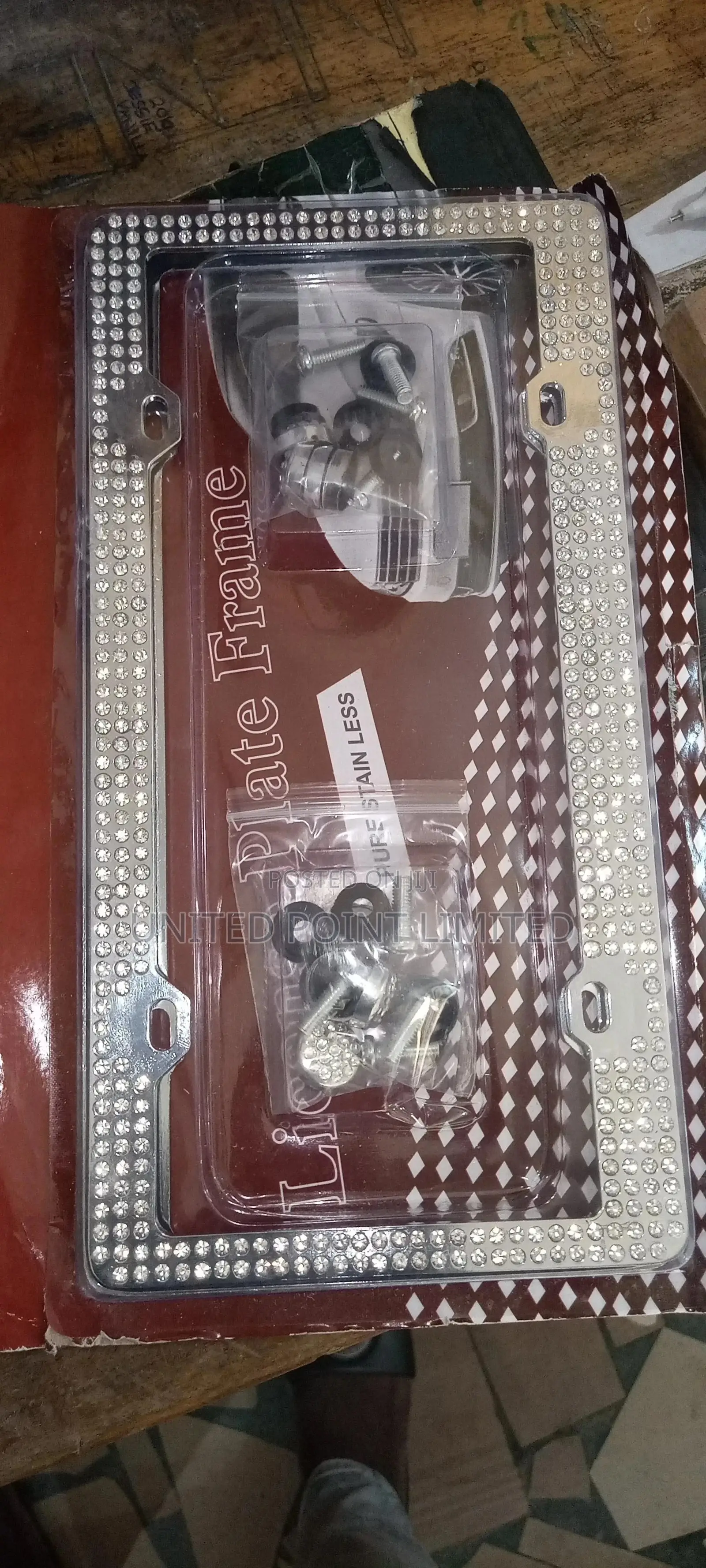 Diamond Coated License Plate Frame
