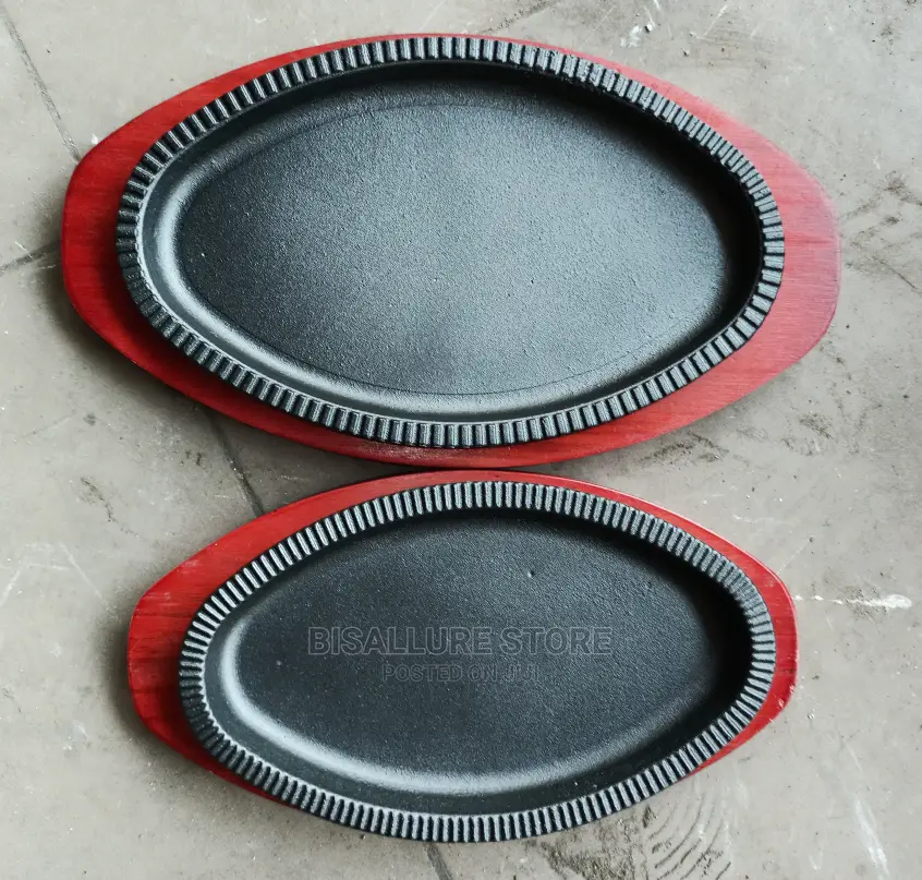 Sizzler Plate With Iron Base - Set of 2