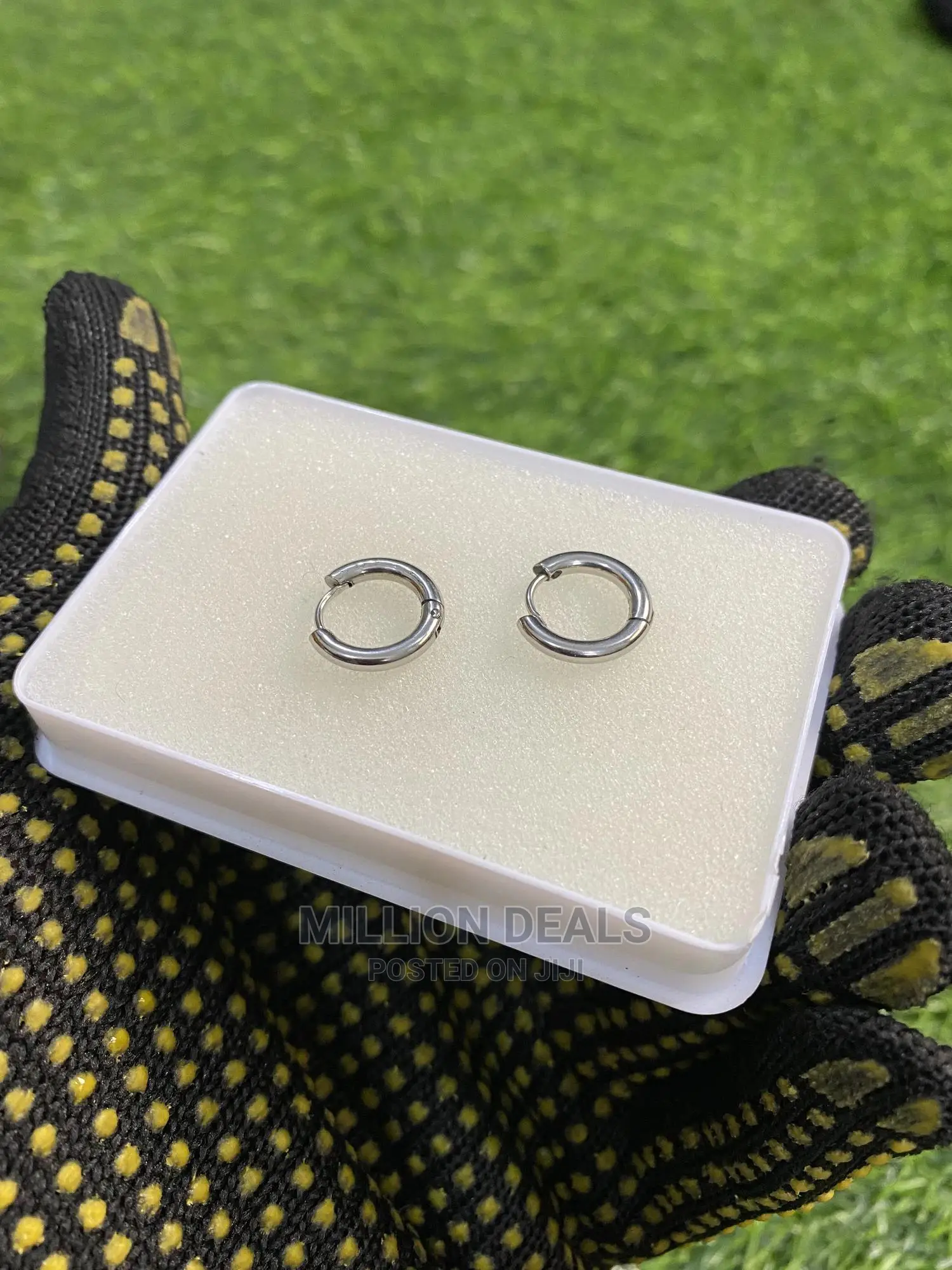Circle Punk Silver Unique Earrings Men