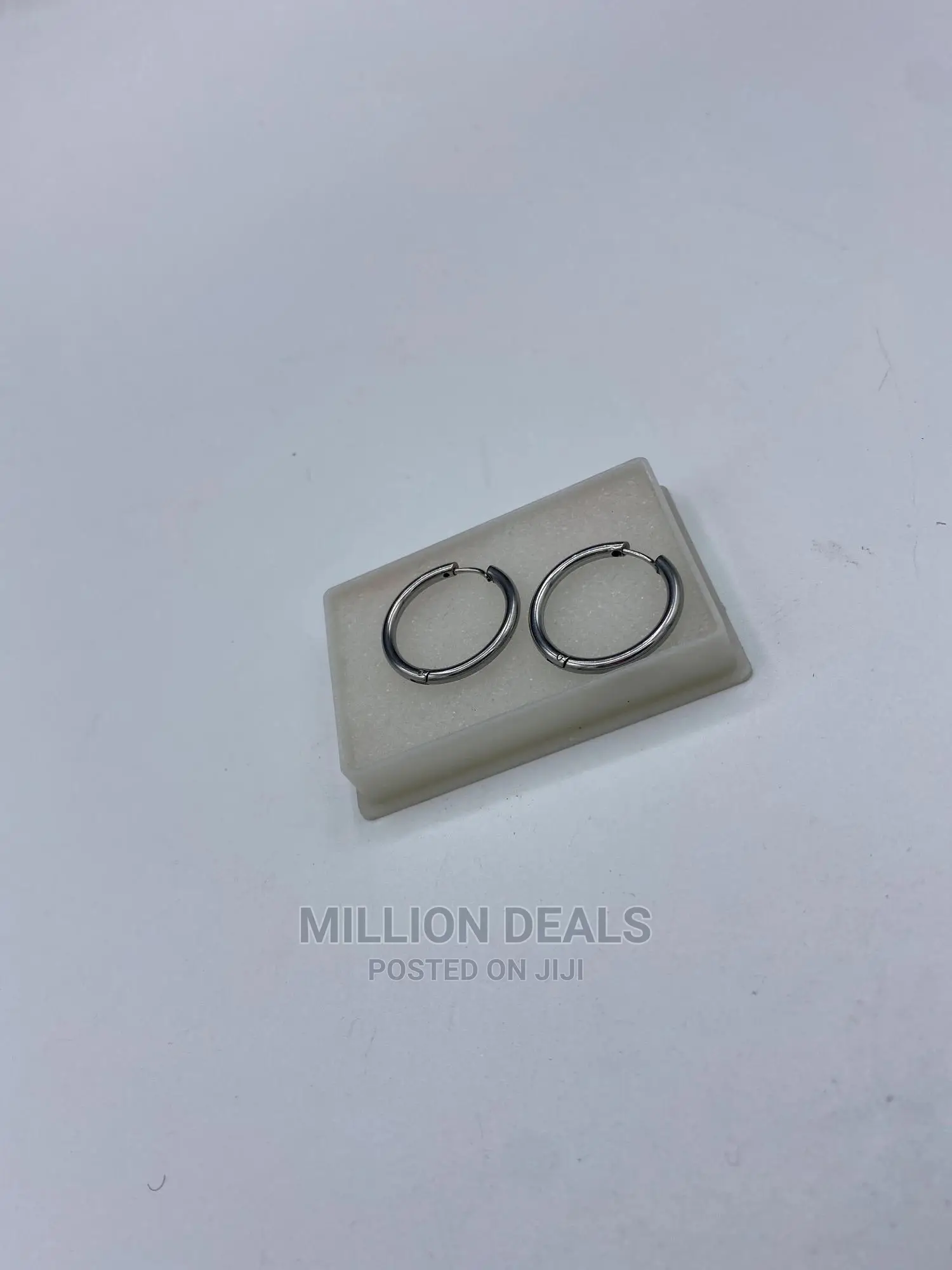 Circle Punk Silver Unique Earrings Men