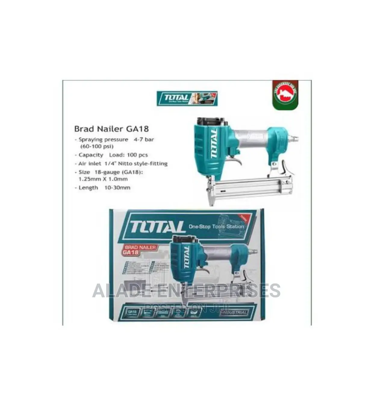 Total Air Brad Nailer Gun Ga18 Industrial