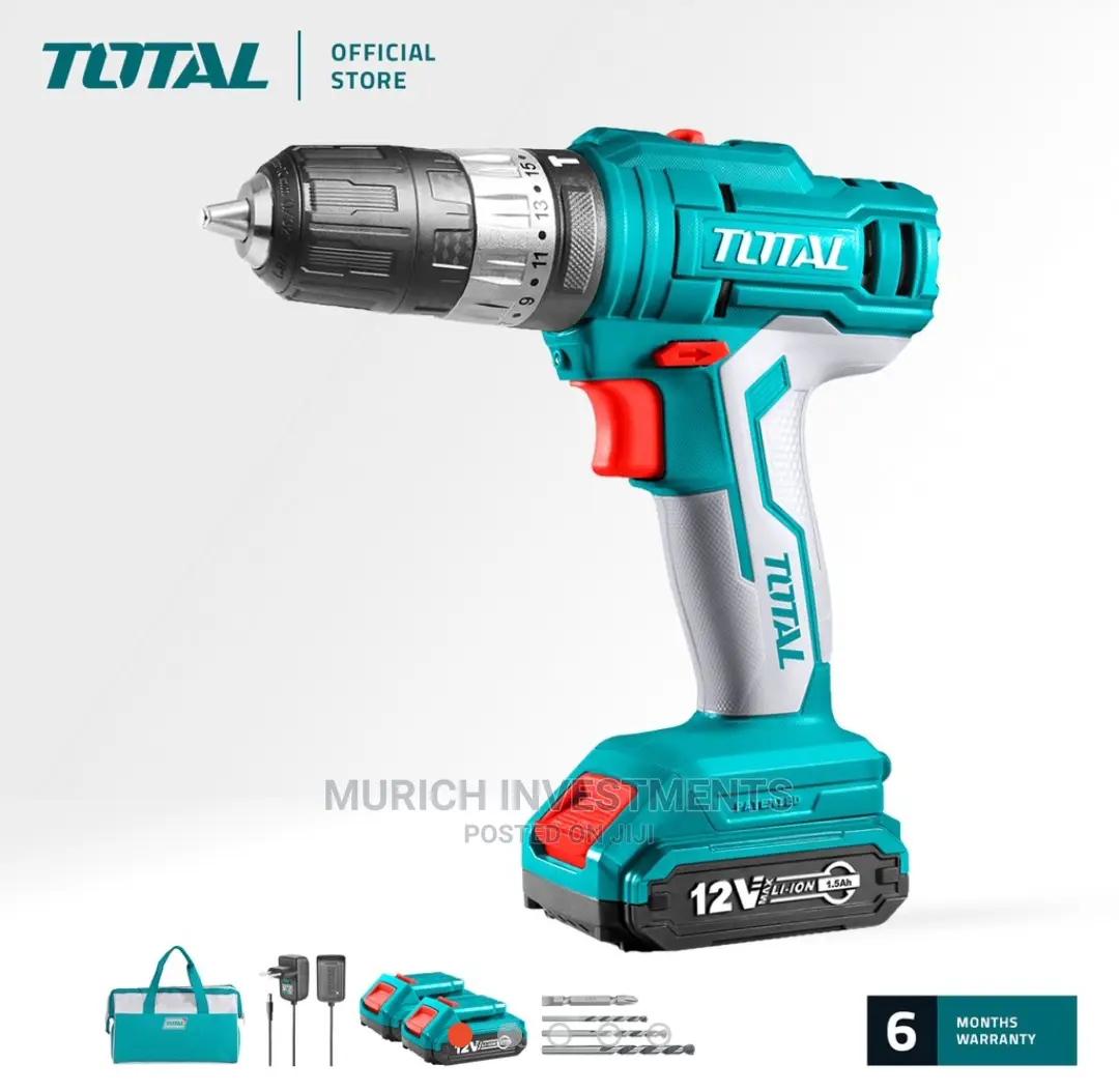 Total Cordless Hammer Impact Drill 12V With Two Batteries