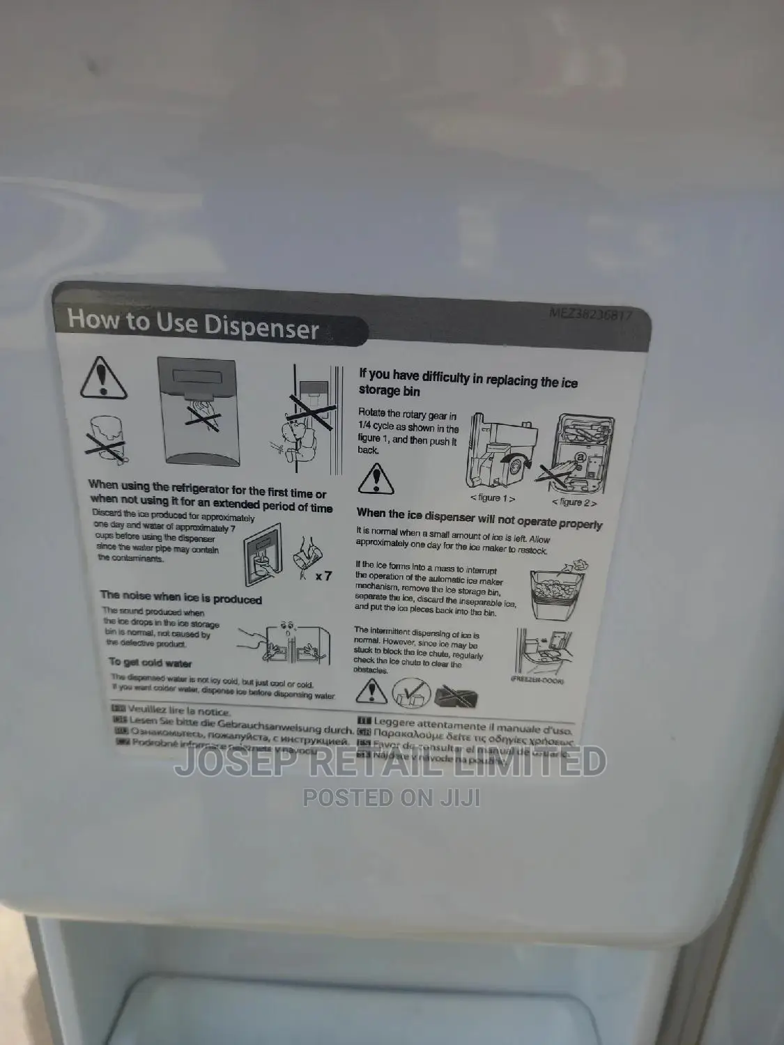LG Low Voltage Side to Side Refrigerator From Europe