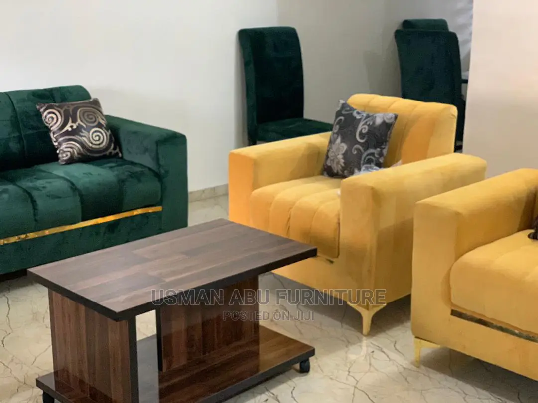 Modern 7 Seater Living Room Fabric Made Royal Sofa Chair.