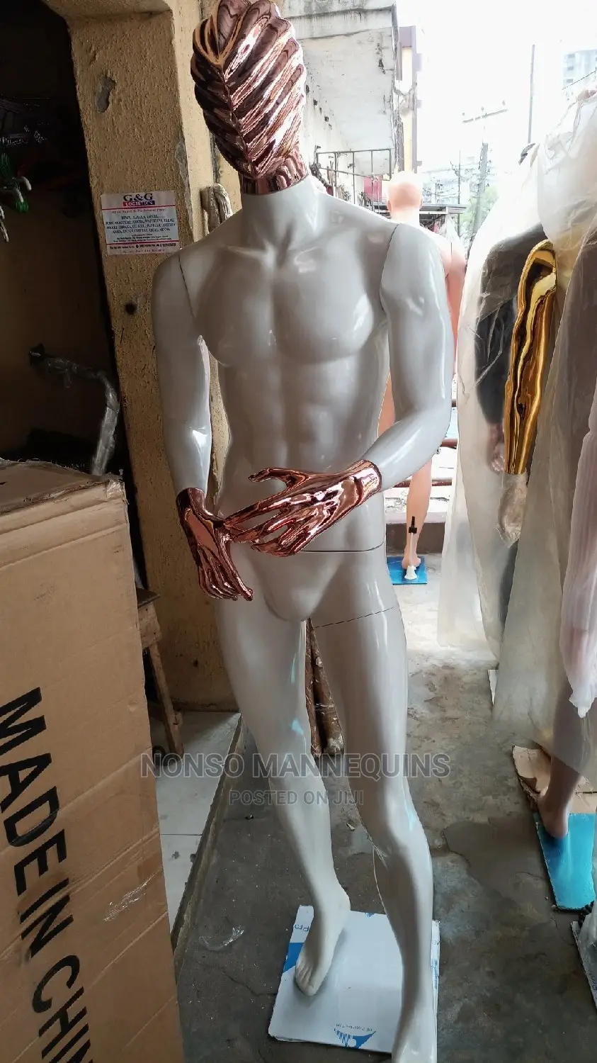 Full Male White And Rose Gold Male Mannequin