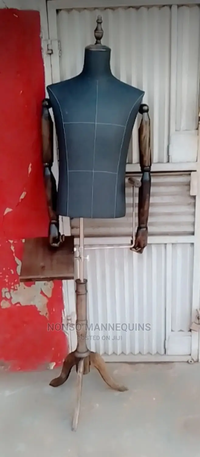 Male Dressform With Skeleton Wooden Hands