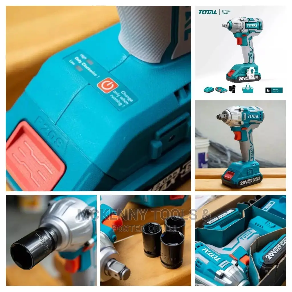TOTAL Li-Ion Cordless Impact Wrench With Brushless Motor + 2