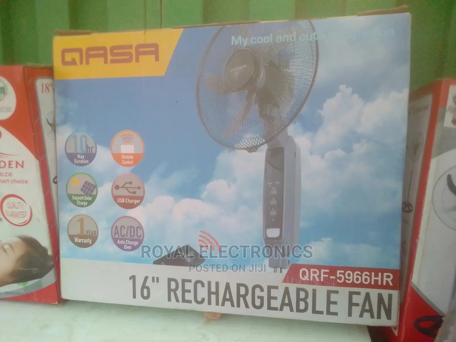 Brand New QASA Rechargeable Standing Fan 16 Inches