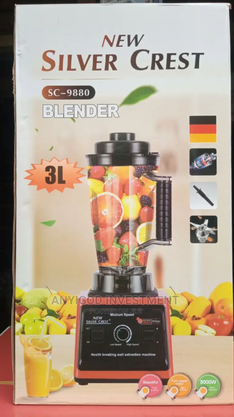 Silver Crest Commercial Blender 3l 8000watts With Extra Jar