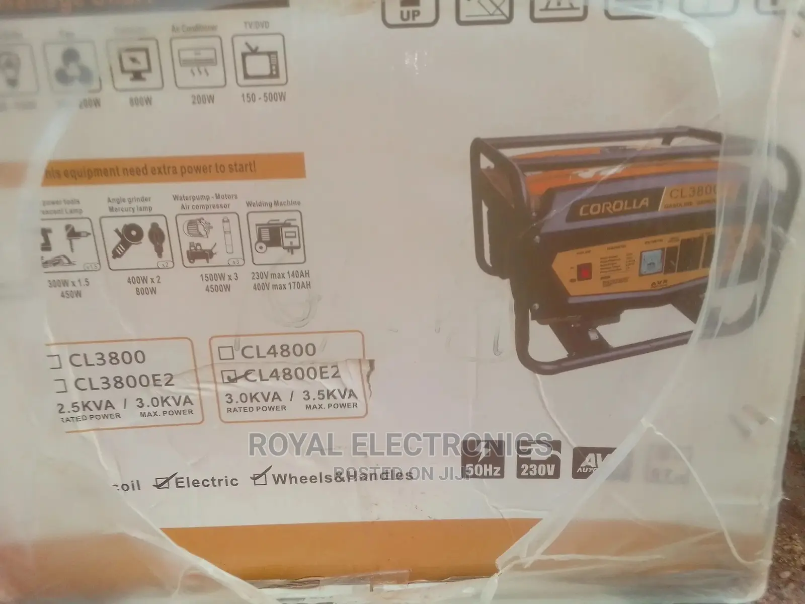 Brand New Corolla Generator(4800E2) With Key and Tyre