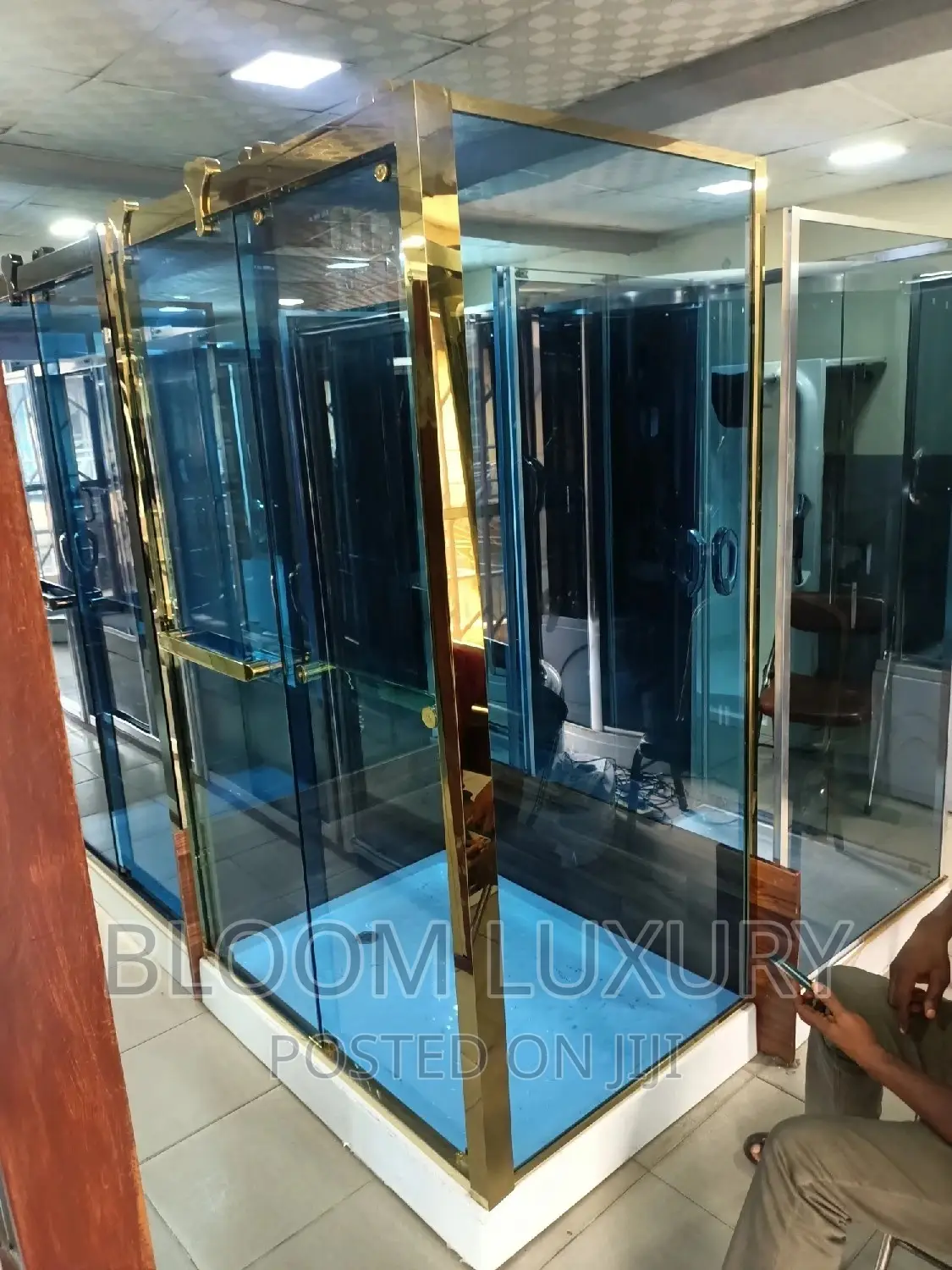 Gold Framed Shower Cubicle 8mm