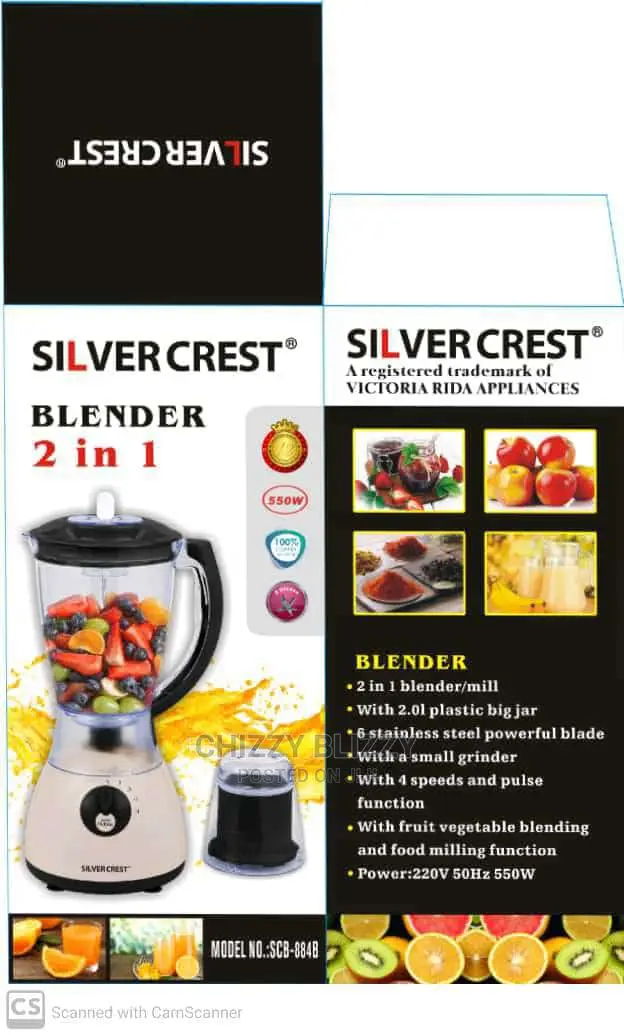 Silver Crest Blender 2in1 With Mill 550w