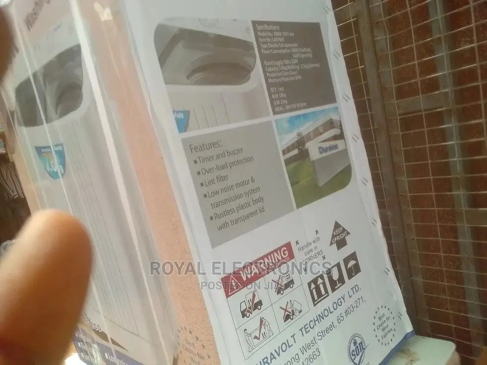 Brand New DURAVOLT Washing Machine 7.8kg