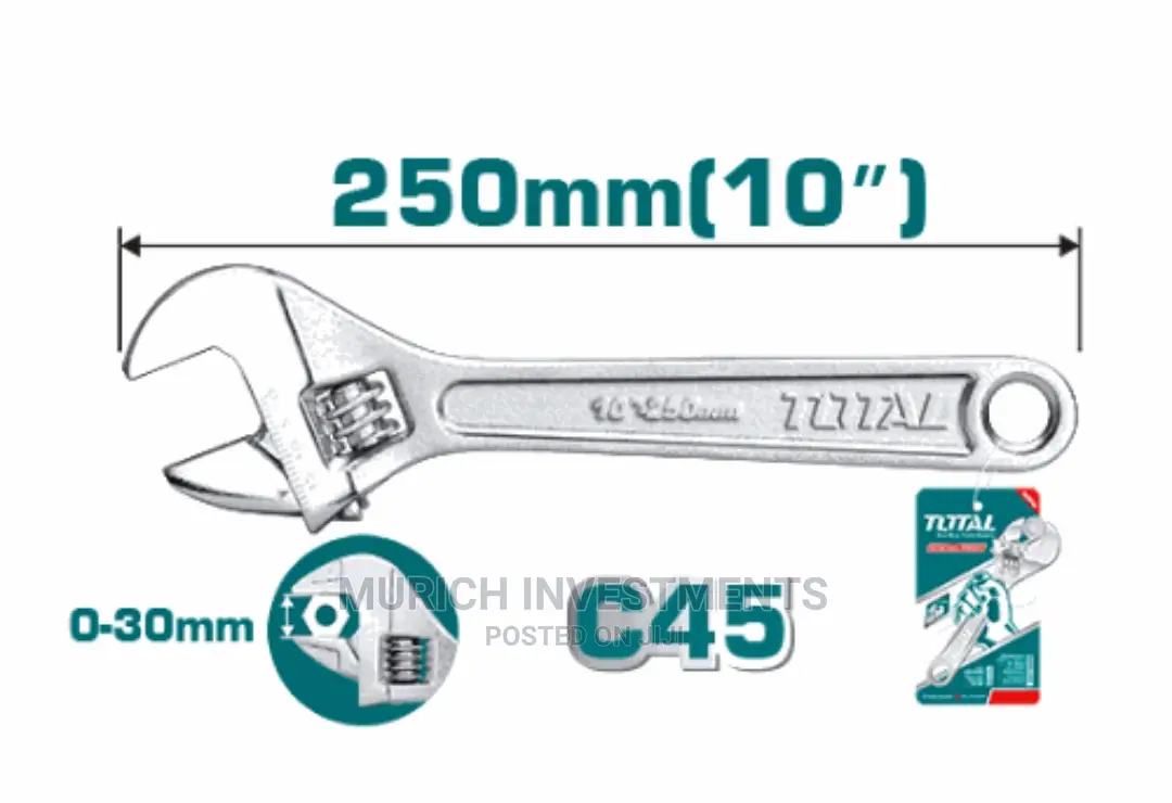 Total Adjustable Wrench 10"