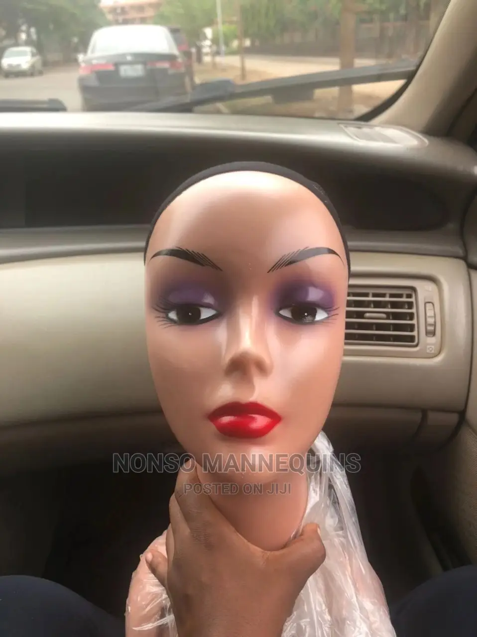 Plastic Long Head Mannequin for Wigs,Hats Etc