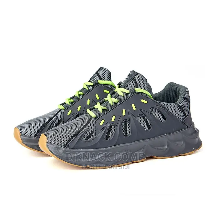 Men Running Shoes Fashion Sneakers Lace Up Deep Grey
