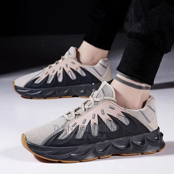 Running Shoes Fashion Sneakers Lace Up Beige